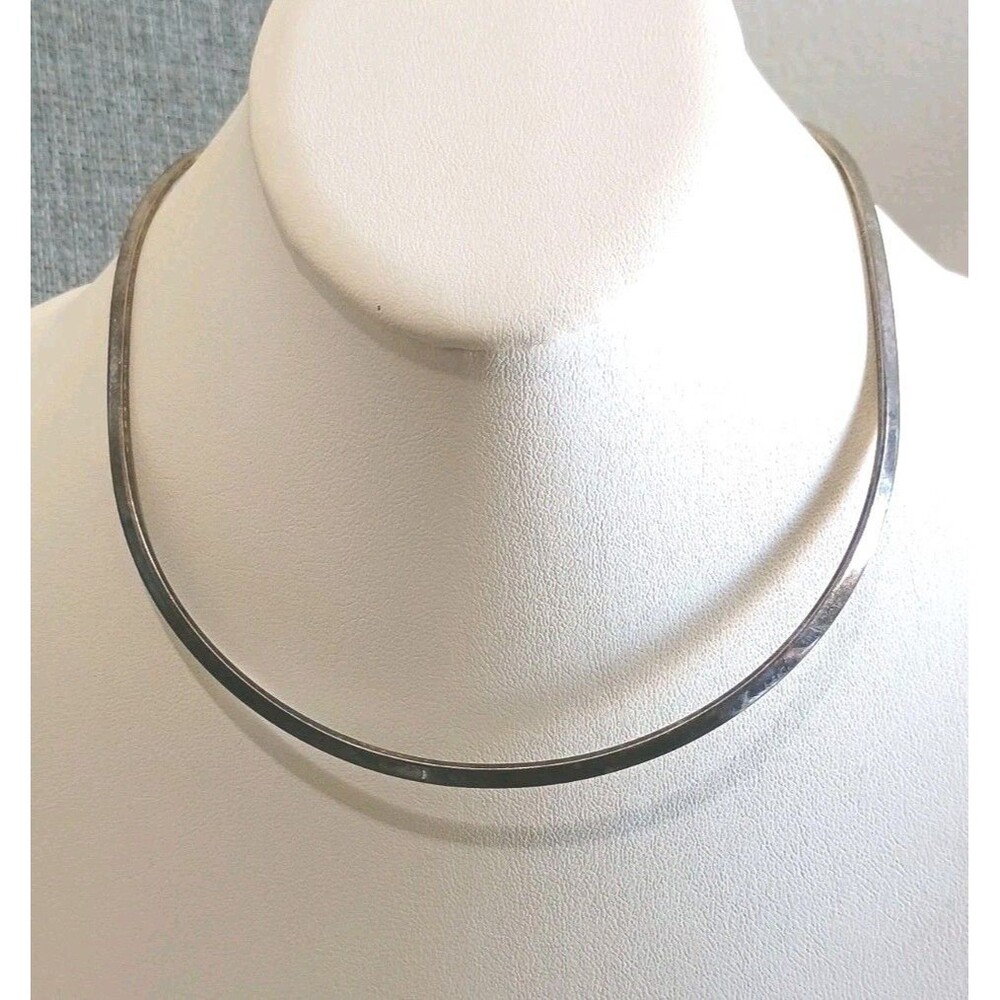 Sterling Silver Torque Collar Choker Vintage Necklace Tested